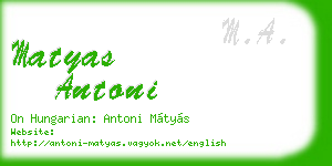 matyas antoni business card
